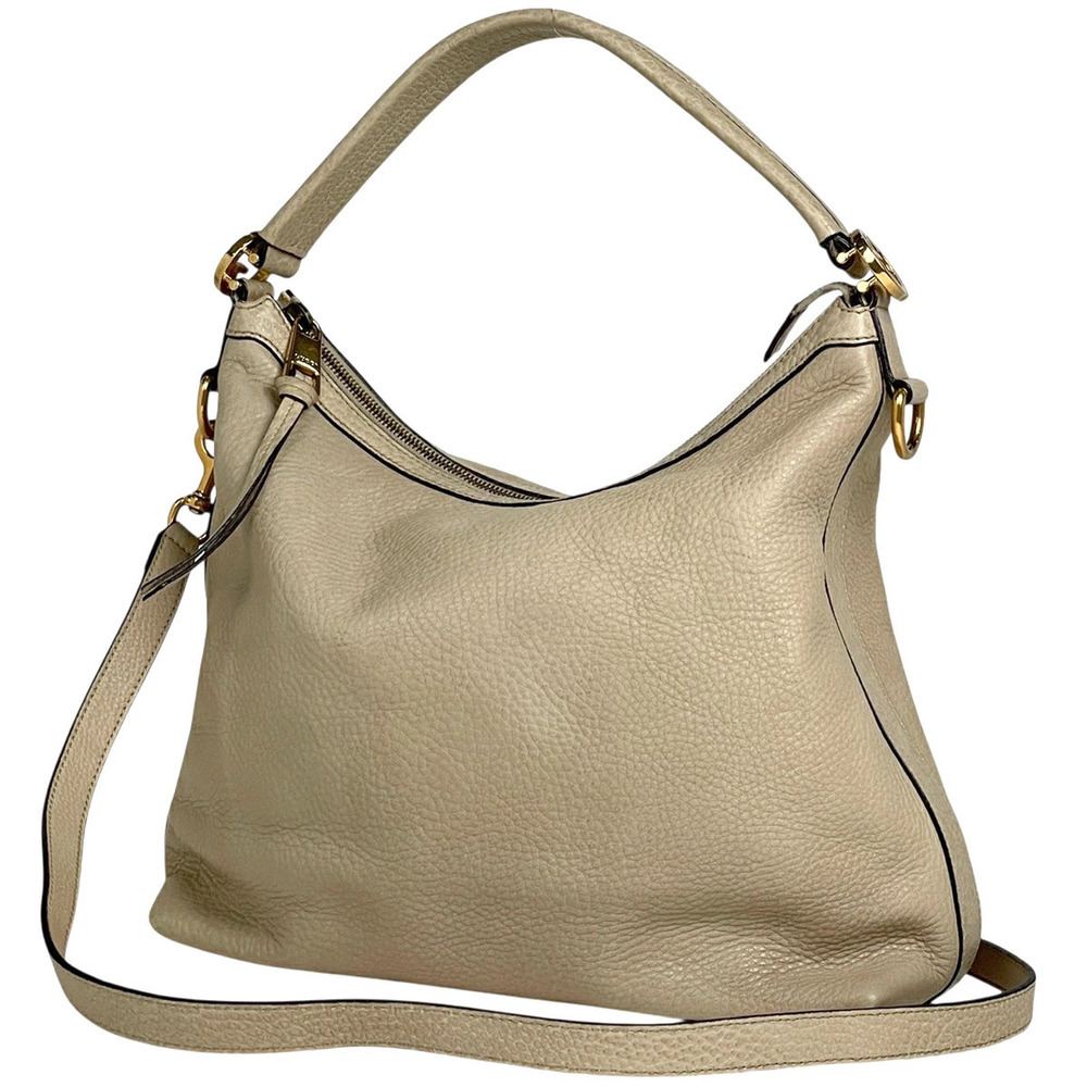 Gucci Interlocking G Handbag Leather Beige Cream